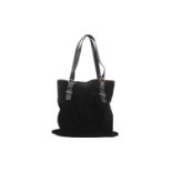 Yves Saint Laurent Rive Gauche - a tote bag in black suede, circa 1990, with logo appliqué on the