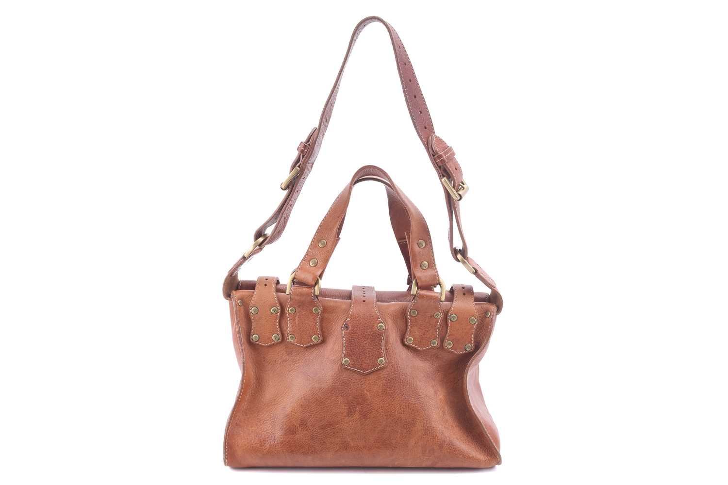 Mulberry - 'Roxanne' satchel in tanned leather, with external pockets, belt closure, equipped with - Image 3 of 9