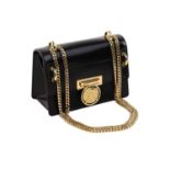 Balmain - 'Bbox' shoulder bag in black leather, circa 2018, structured body with foldover flap and