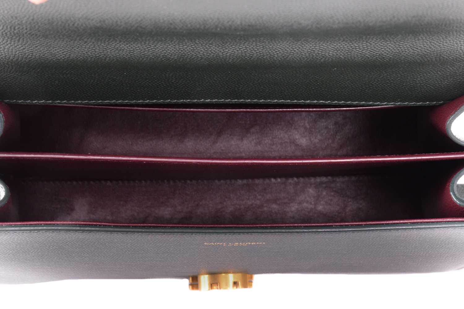 Yves Saint Laurent - a 'Cassandra' medium top handle in hunter green embossed leather, with front - Image 7 of 9