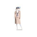 Catherine Walker - a two-piece linen suit and a matching hat by Philip Somerville; comprising a