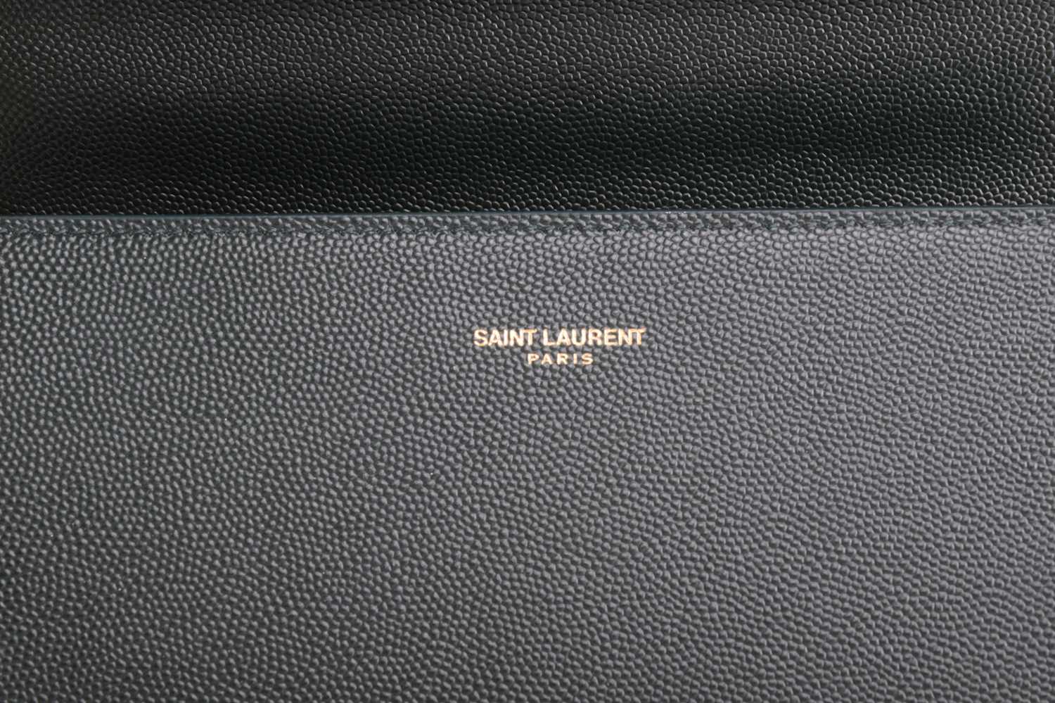 Yves Saint Laurent - a 'Cassandra' medium top handle in hunter green embossed leather, with front - Image 6 of 9