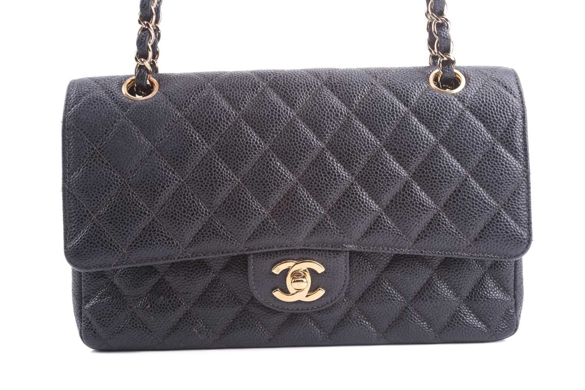 Chanel - a medium classic double flap bag in black diamond-quilted caviar leather, circa 2003, - Image 4 of 11