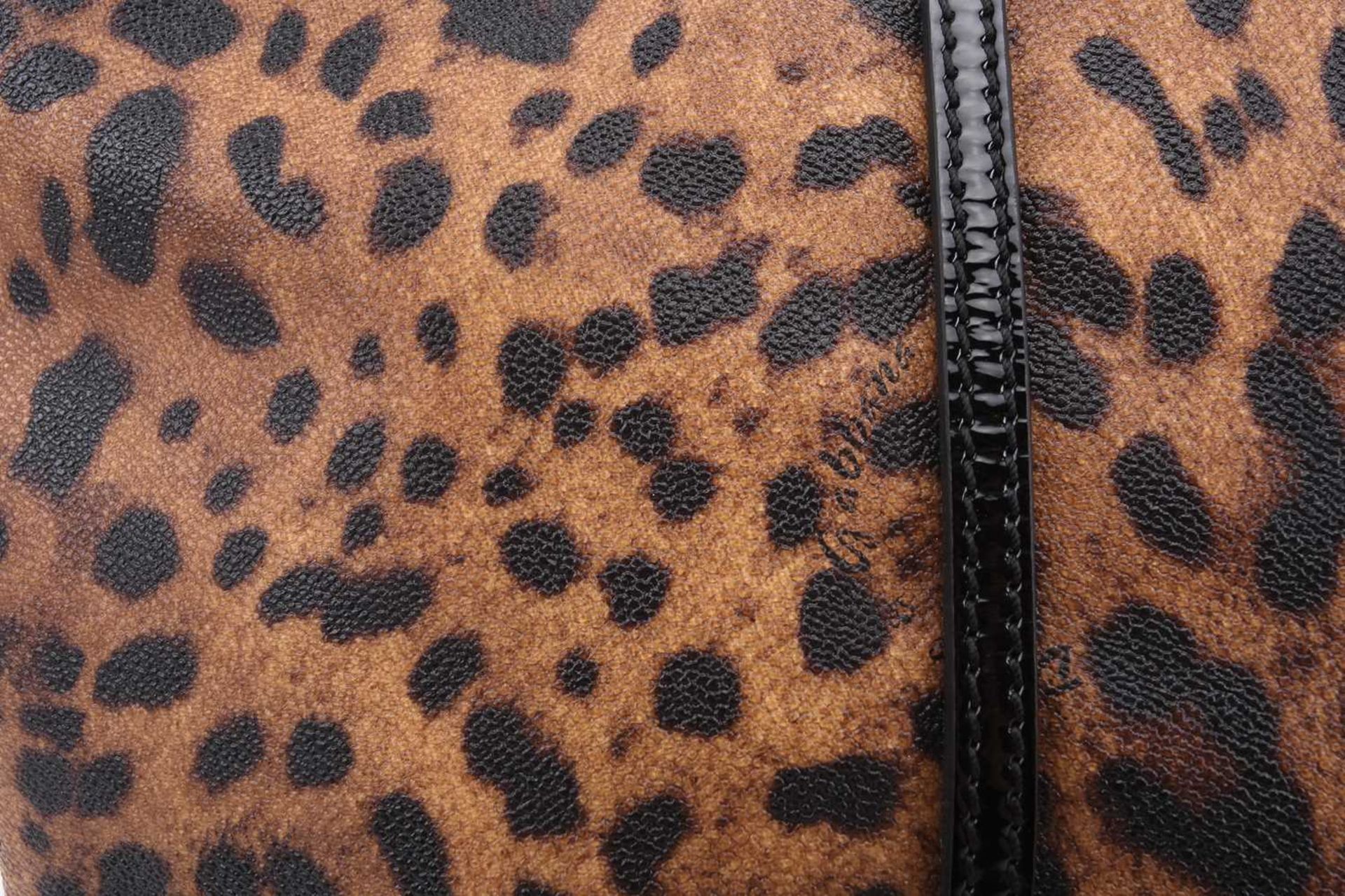 Dolce & Gabbana - a large leopard print 'Escape' shopper tote with black patent leather trims and - Image 9 of 13