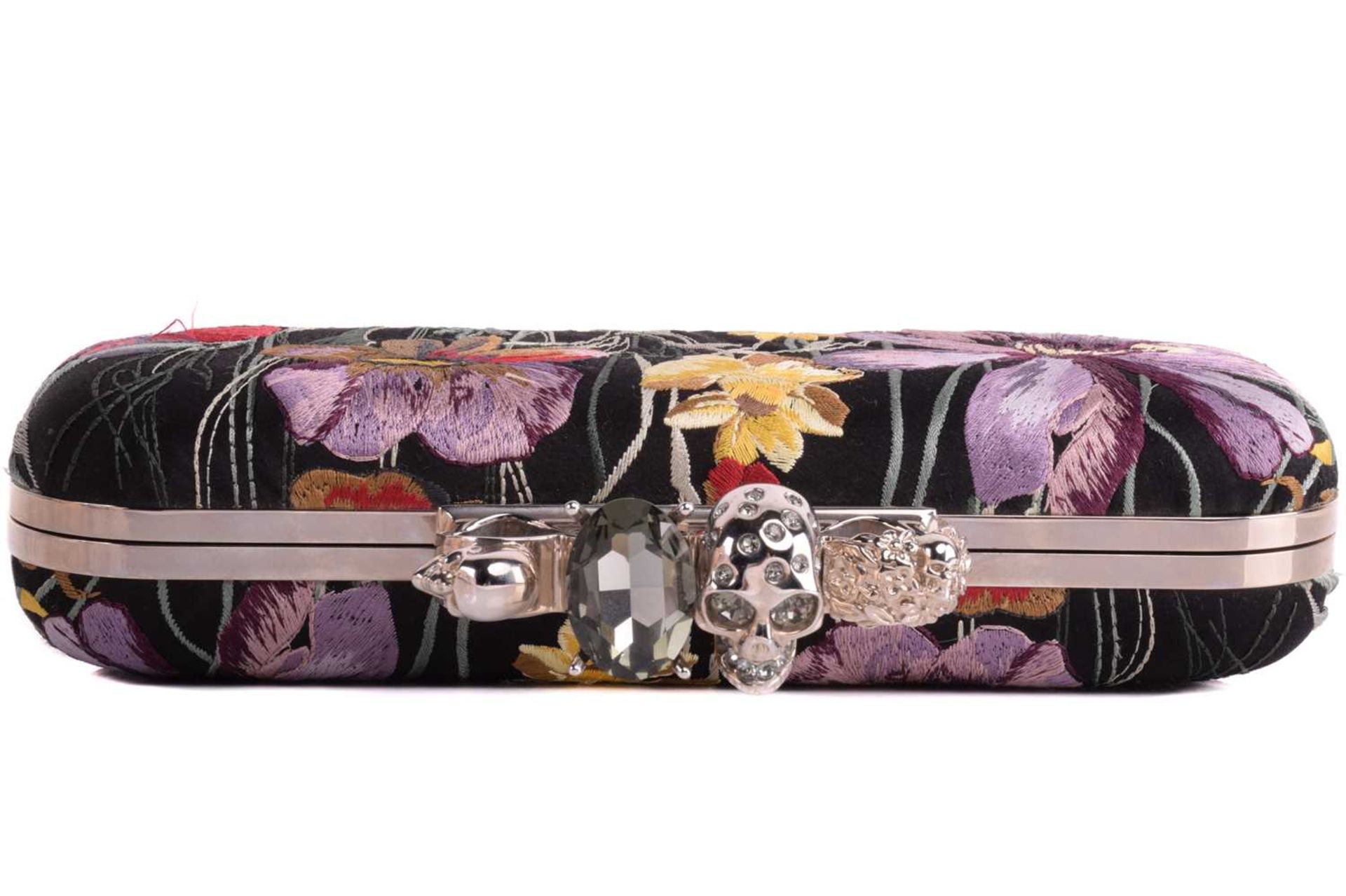 Alexander McQueen - an embroidered 'Knuckle Clutch' of floral design, embellished with multi- - Image 4 of 9
