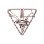 Georg Jensen - a triangular openwork brooch depicting a dolphin diving near some pond bulrushes,