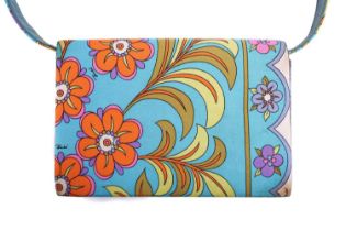 Emilio Pucci - a convertible silk clutch with psychedelic print, circa 1960s, the structured