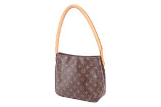 Louis Vuitton - a Looping MM shoulder bag in brown monogram canvas, zip closure opens to reveal a