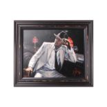 Fabian Perez (b.1967) Argentinian, 'Man in white suit V', numbered 82/195, hand embellished giclée