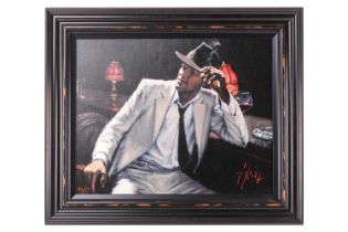 Fabian Perez (b.1967) Argentinian, 'Man in white suit V', numbered 82/195, hand embellished giclée