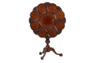 A George III style mahogany revolving supper table, 20th century (but a faithful copy), the circular