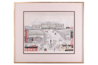 L.S. Lowry (1887 - 1976), 'Station Approach', a limited edition print signed in pencil, with Fine