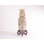 A very large Chinese Famille Rose baluster floor vase, late Qing Dynasty, late 19th century, with