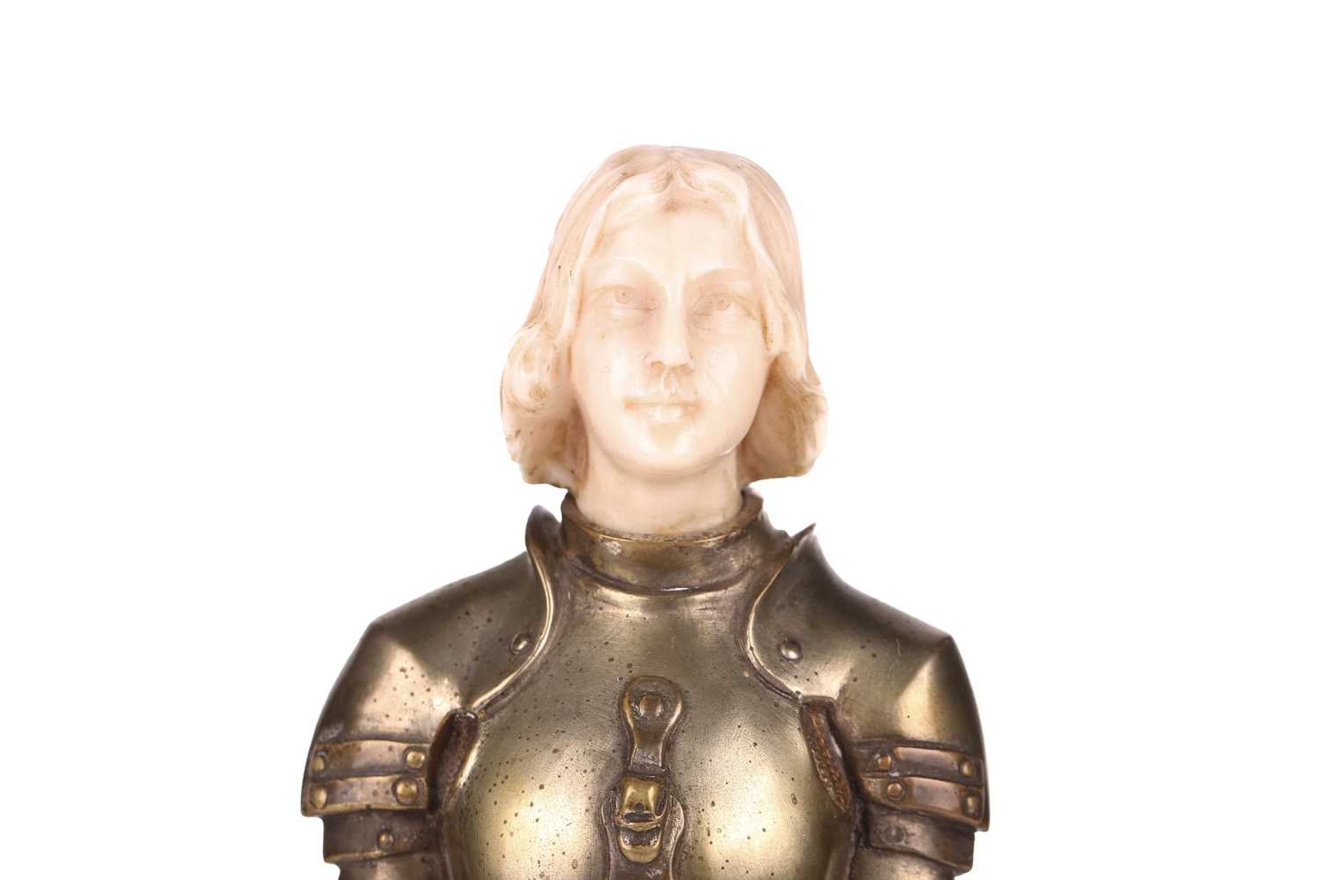 Georges Saulo (1865-1945) French, 'Jeanne d'Arc', bronze and ivory figure, chryséléphantine, the - Image 6 of 8