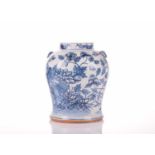 A Chinese 18th century-style blue and white porcelain heavy baluster vase, probably early 20th
