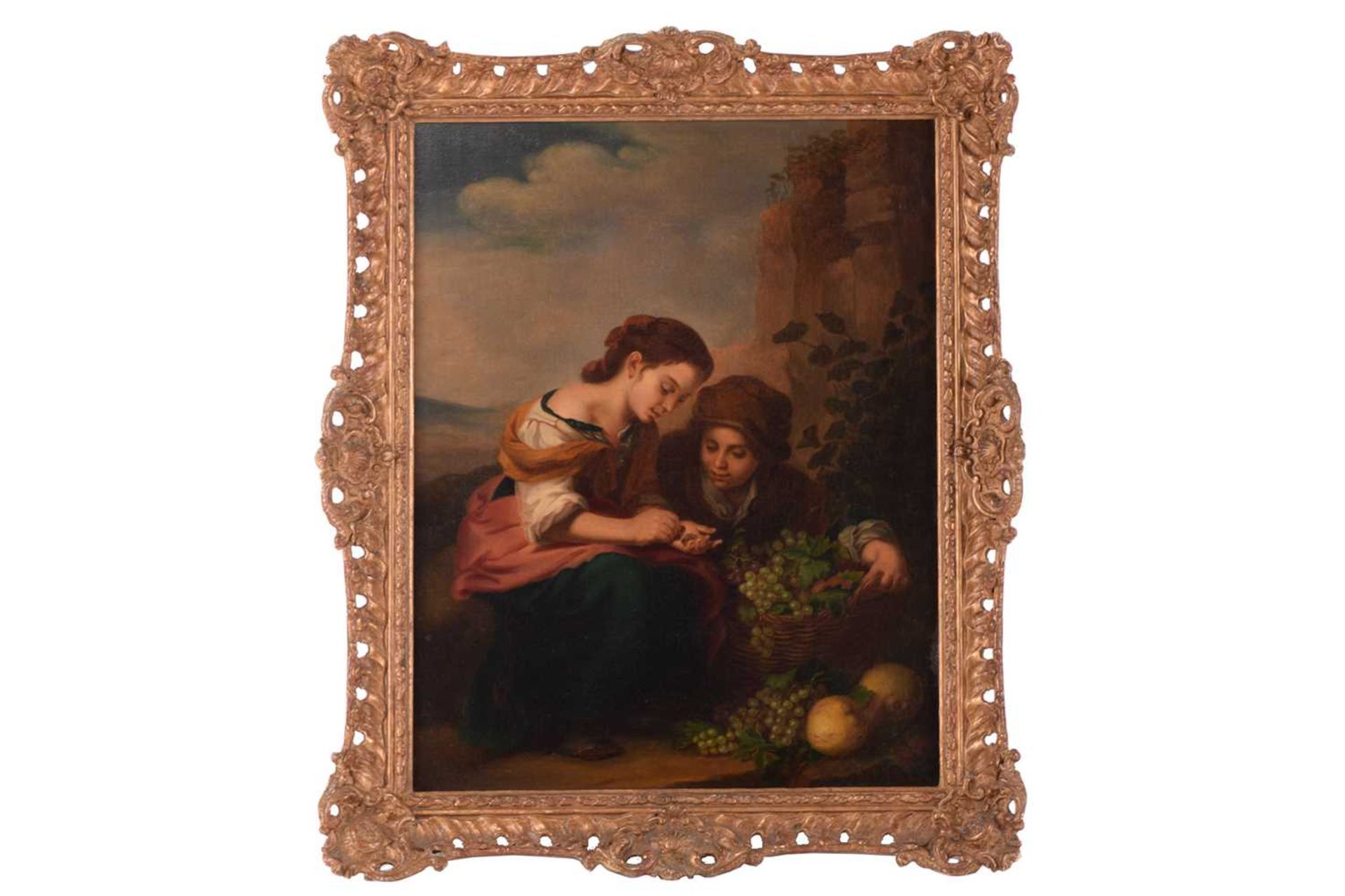 After Bartolomé Esteban Murillo (1618 - 1682), The Dice Players and The Little Fruitseller, oil on - Image 2 of 19