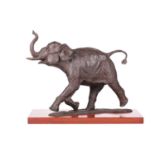 Annette Yarrow (b.1932), a large bronze figure of an elephant, realistically modelled, limited