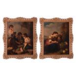 After Bartolomé Esteban Murillo (1618 - 1682), The Dice Players and The Little Fruitseller, oil on