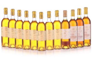 12 mixed bottles of Sauternes comprising 8 x Chateau Suduiraut, 1983, 2 x Chateau Filhot, 1997, 1