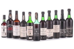 Ten mixed bottles of Port to include 1 x Taylors 1963, 1 x Taylors 1966, 1 x Taylors 1970, 1 x