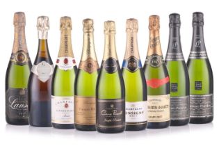 Nine bottles of Champagne to include 2 x Laurent Perrier Brut Millesime, 1997, 1 x Perrier Jouet