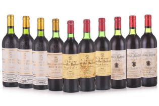 10 mixed bottles of Bordeaux comprising 3 x Chateau Langoa Barton St Julien, 1982, 3 x Chateau