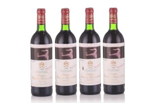 4 bottles of Chateau Mouton Rothschild Pauillac, 1990, Francis Bacon Private cellar in Hampstead
