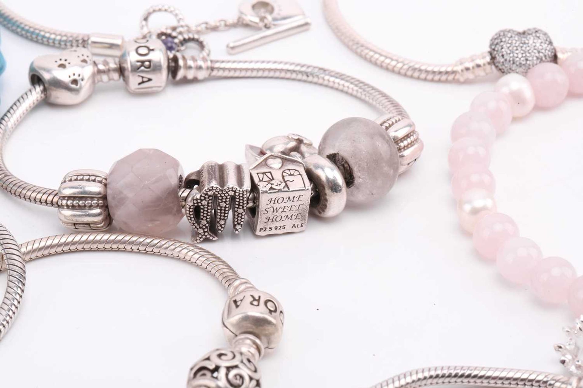 An aggregate of branded bracelets in white metal; comprising thirteen Pandora bracelets with a - Image 2 of 6