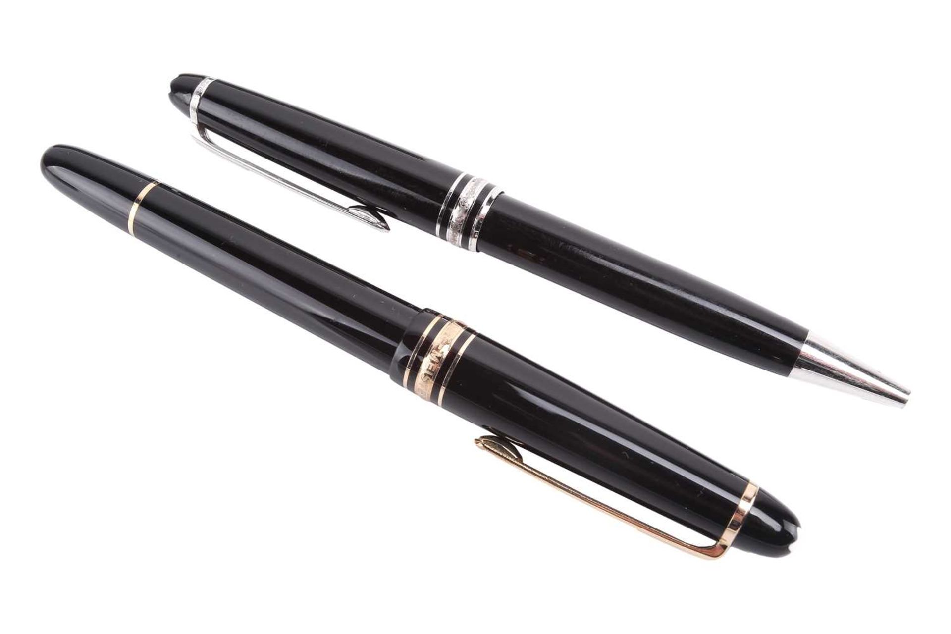 Montblanc - Meisterstück-Pix ballpoint pen, with twist-action black resin barrel and silver-tone - Image 2 of 5