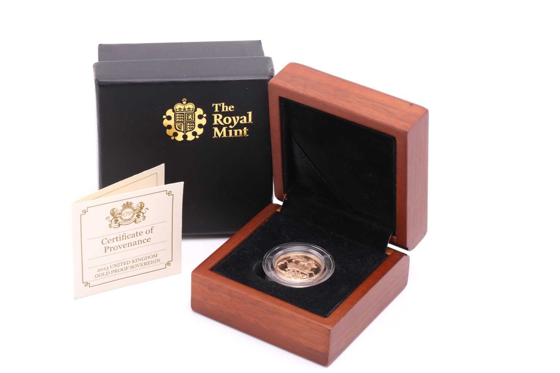 An Elizabeth II 2013 proof sovereign, encapsulated, in fitted case, number 3326 from an edition of