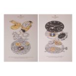 Patek Philippe, Two colour lithographic 'Limited Art Edition' prints, each depicting watch