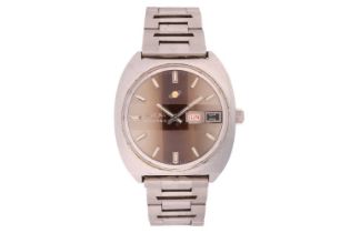 An Enicar Automatic Day date steel watch. Model: 167.01.24 Case Material: Steel Case diameter: