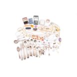 A small collection of 9ct jewellery, a number of silver items and other costume jewellery; including