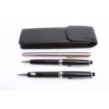 Montblanc - Meisterstück ballpoint pen, with twist-action black resin barrel and silver-tone