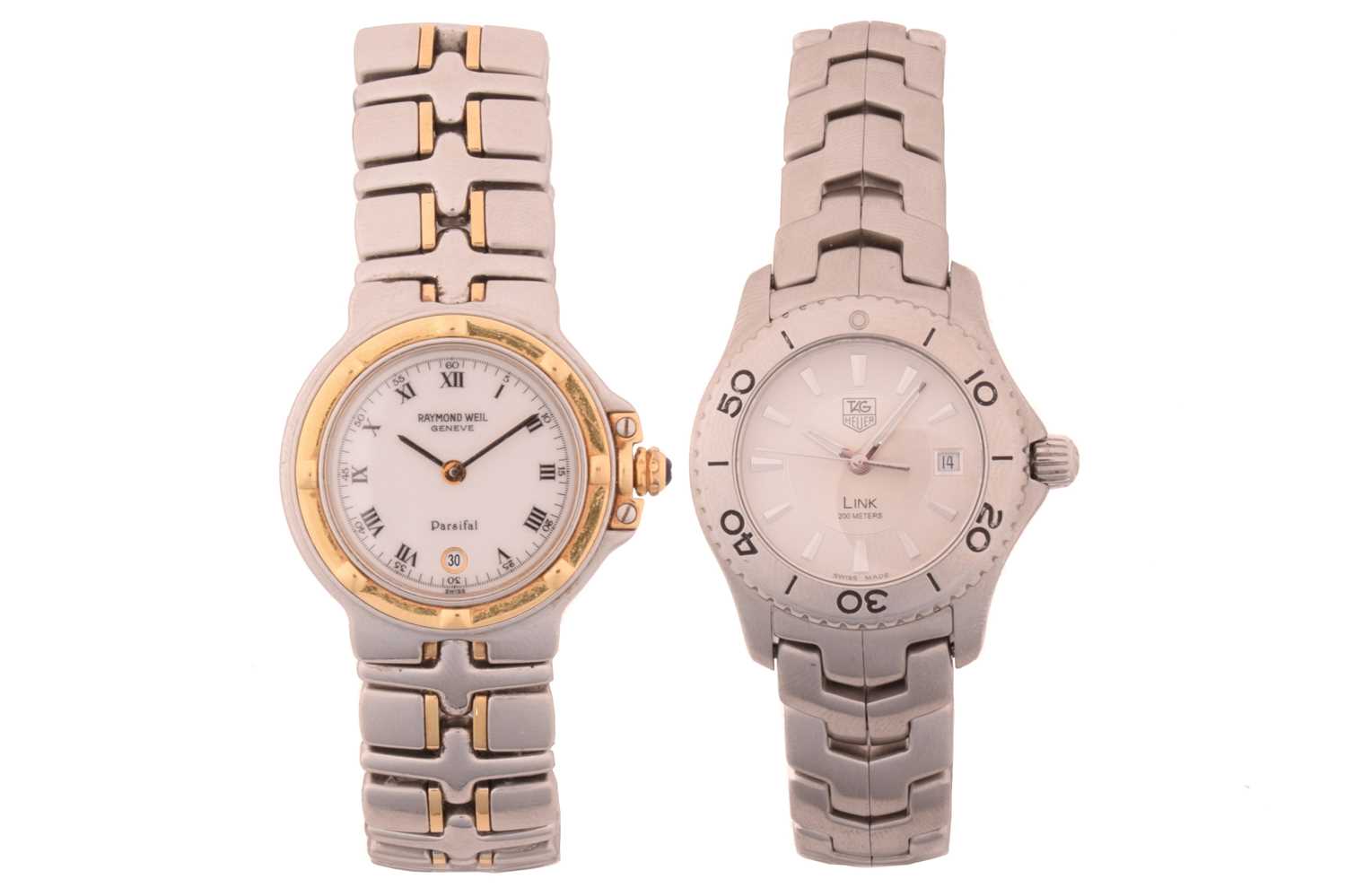 A Tag Heuer lady's Link watch and a lady's Raymond Weil Parsifal watch, Featuring a Tag Heuer Link