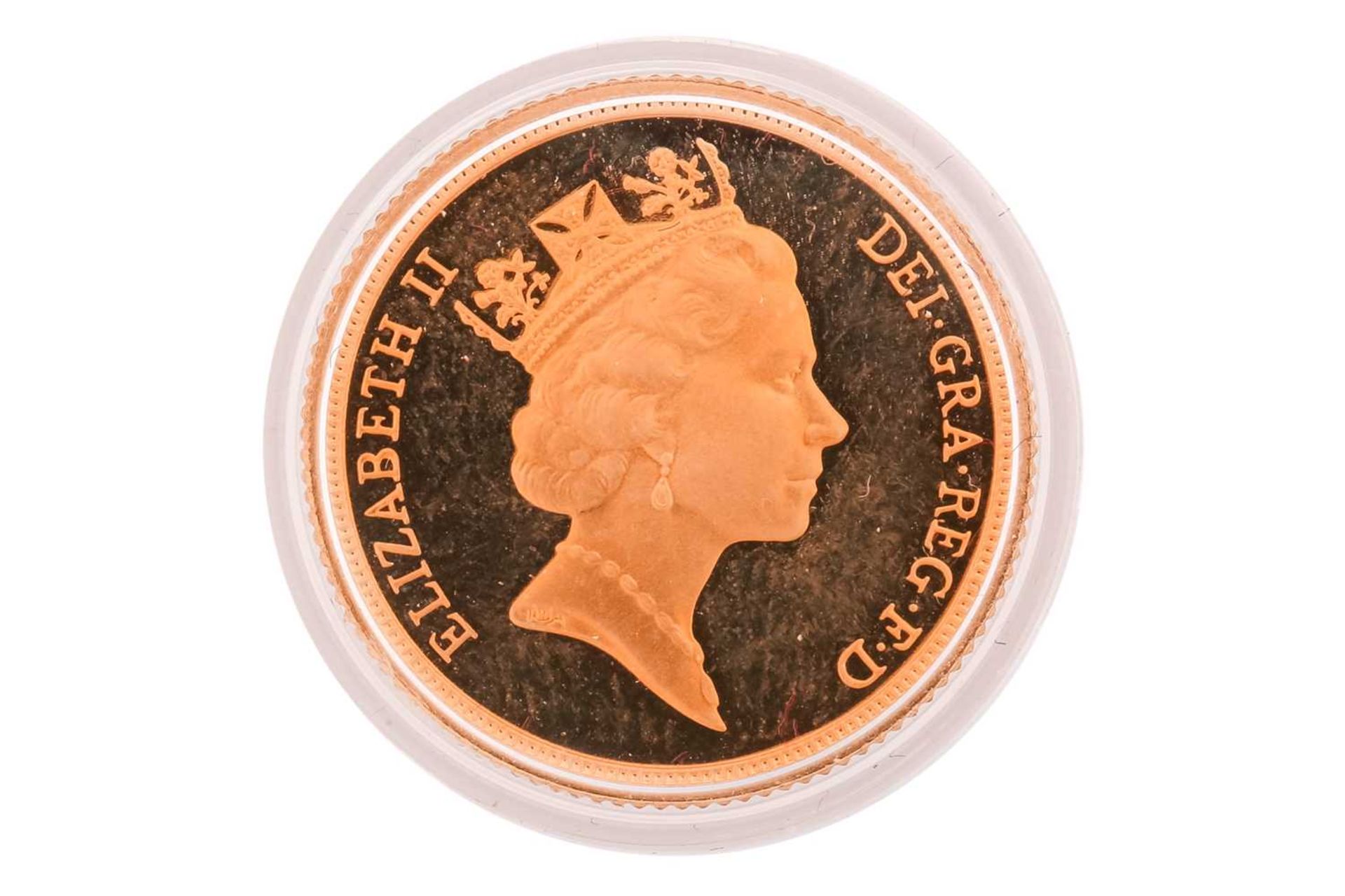 An Elizabeth II 1988 proof sovereign, encapsulated, in fitted case, number 02577 from an edition - Image 2 of 3