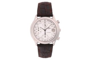 A Baume & Mercier automatic chronograph watch Model: 6103 Serial: 2209801 Case Material: Steel