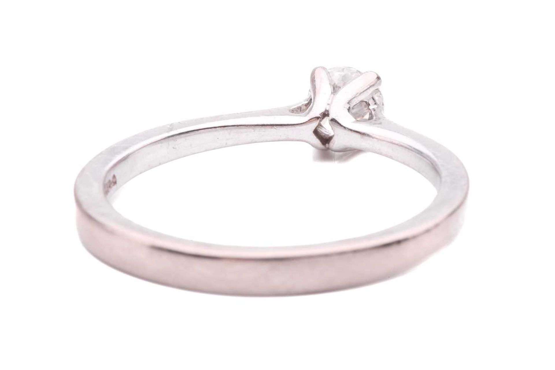 A diamond solitaire ring, set with a round brilliant cut diamond with an estimated weight of 0.35ct, - Image 4 of 4
