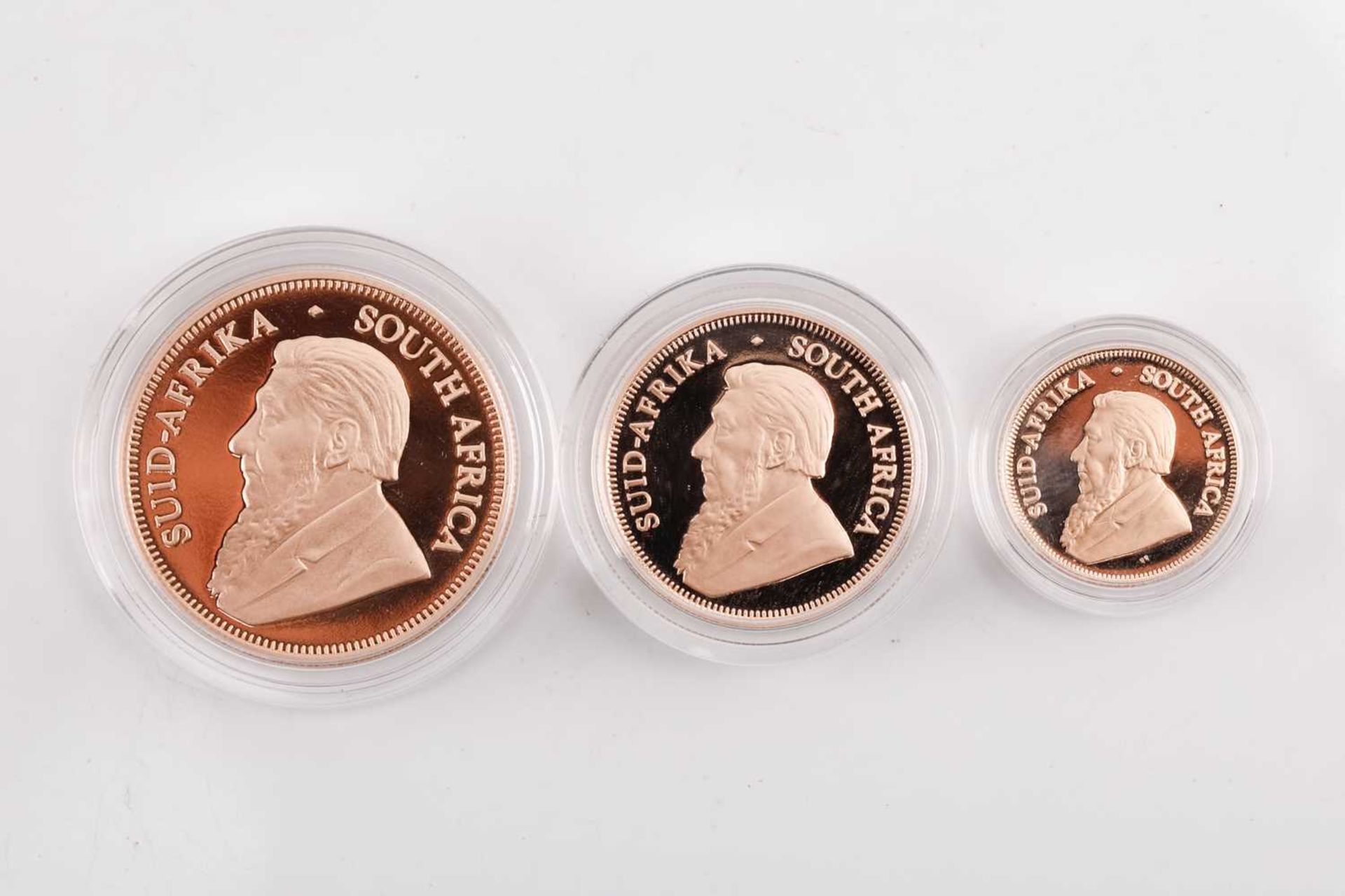 A fractional proof Krugerrand set, 2014, the boxed three coin set comprising 1/2oz, 1/4oz and 1/10oz - Image 3 of 11