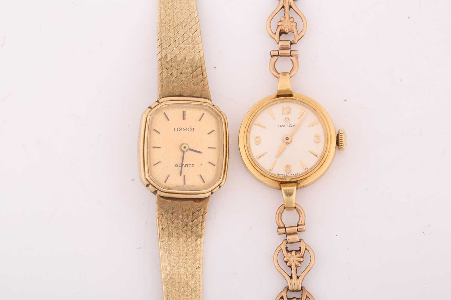 A lady's Omega 9ct gold dress watch and a Tissot 9ct gold dress watch. It features a manual wind - Image 6 of 7