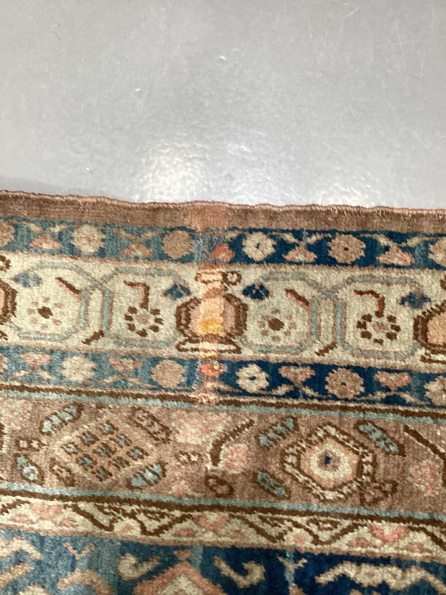 A large blue ground "old country house" Fereghan carpet with a central diamond on a field of - Image 14 of 19