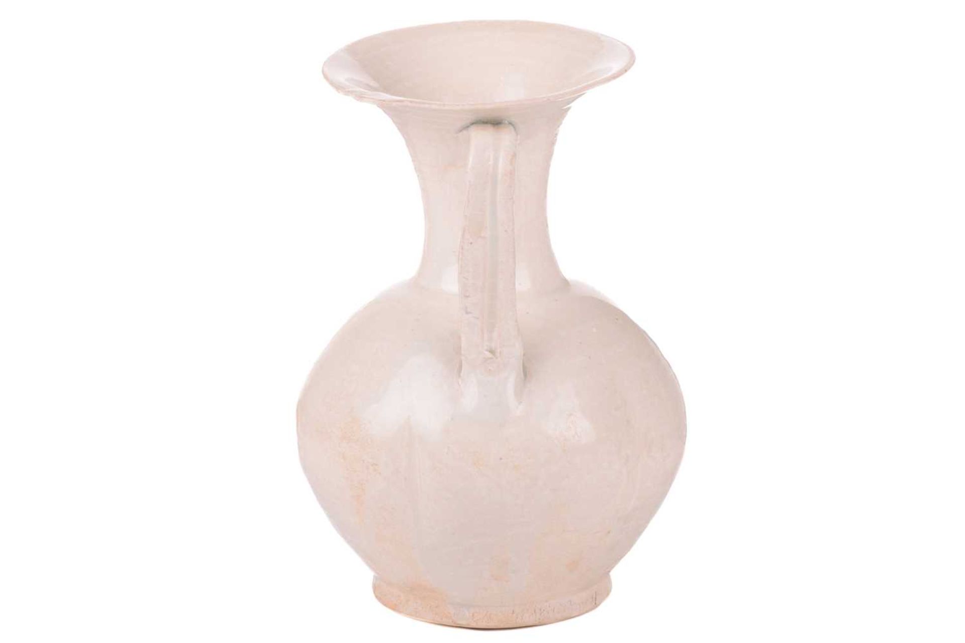 A Chinese Qinbai glazed porcelain baluster ewer, Song Dynasty of Islamic shape with flared mouth - Image 6 of 6