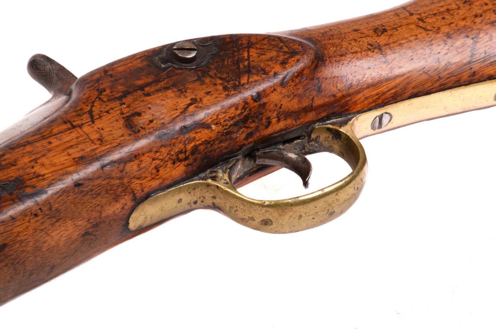 A Victorian Enfield 1856 Indian pattern percussion carbine, the lock dated1862 and bearing crown - Image 3 of 6
