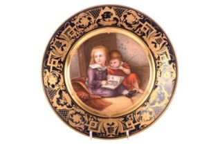 After Christian Leberecht Vogel, an Austrian porcelain hand-painted cabinet plate, titled verso ‘