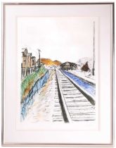 Bob Dylan (b.1941) American, 'Train Tracks' (white), from the 'Drawn Blank Series', 2012 giclee