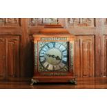 A George III style mahogany mantel clock, with movement by Samuel Stone, London, eight-day