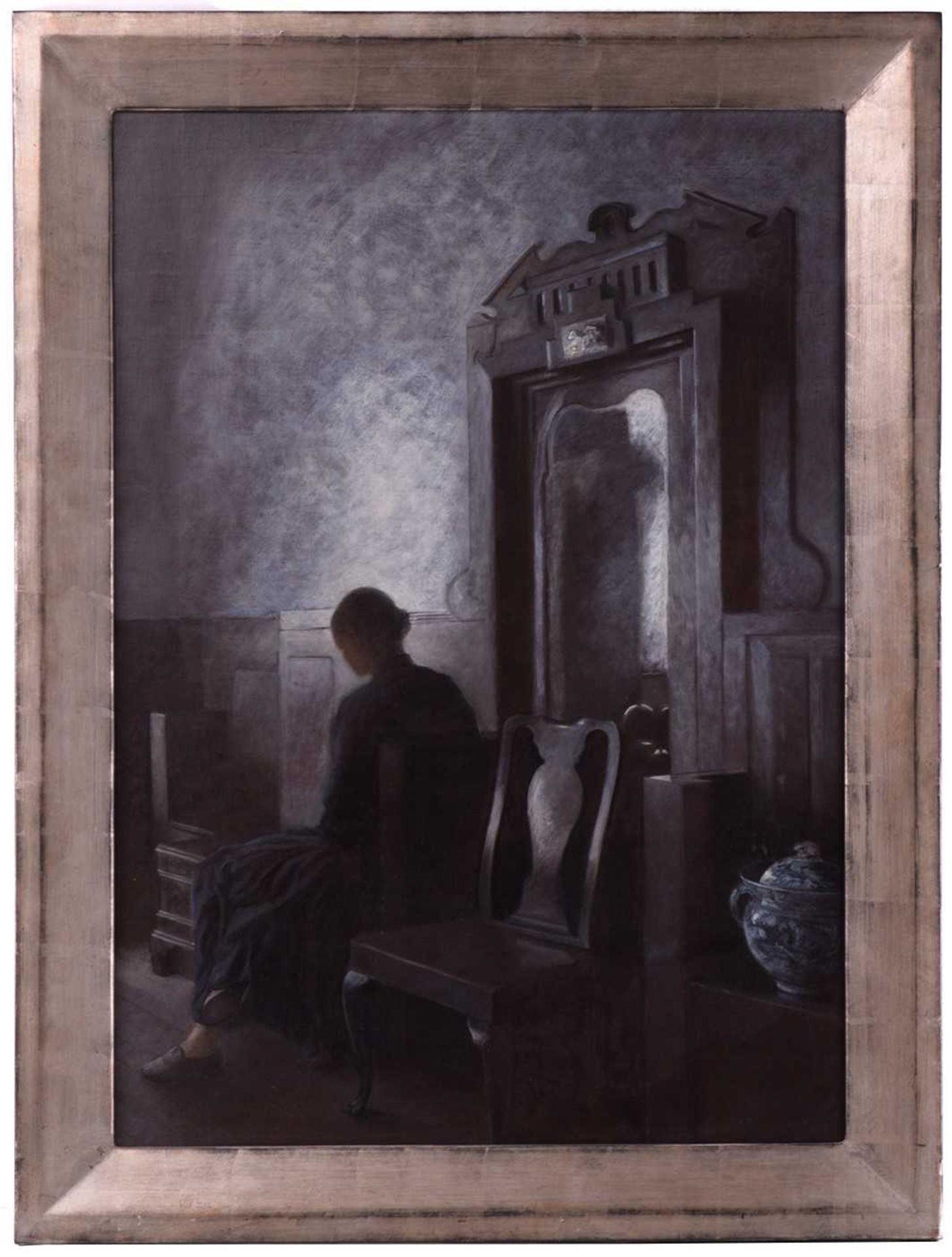 Genevieve Dael (b.1947) French, 'Pres du Mirior 2', dated 2002, oil on canvas, signed by artist on