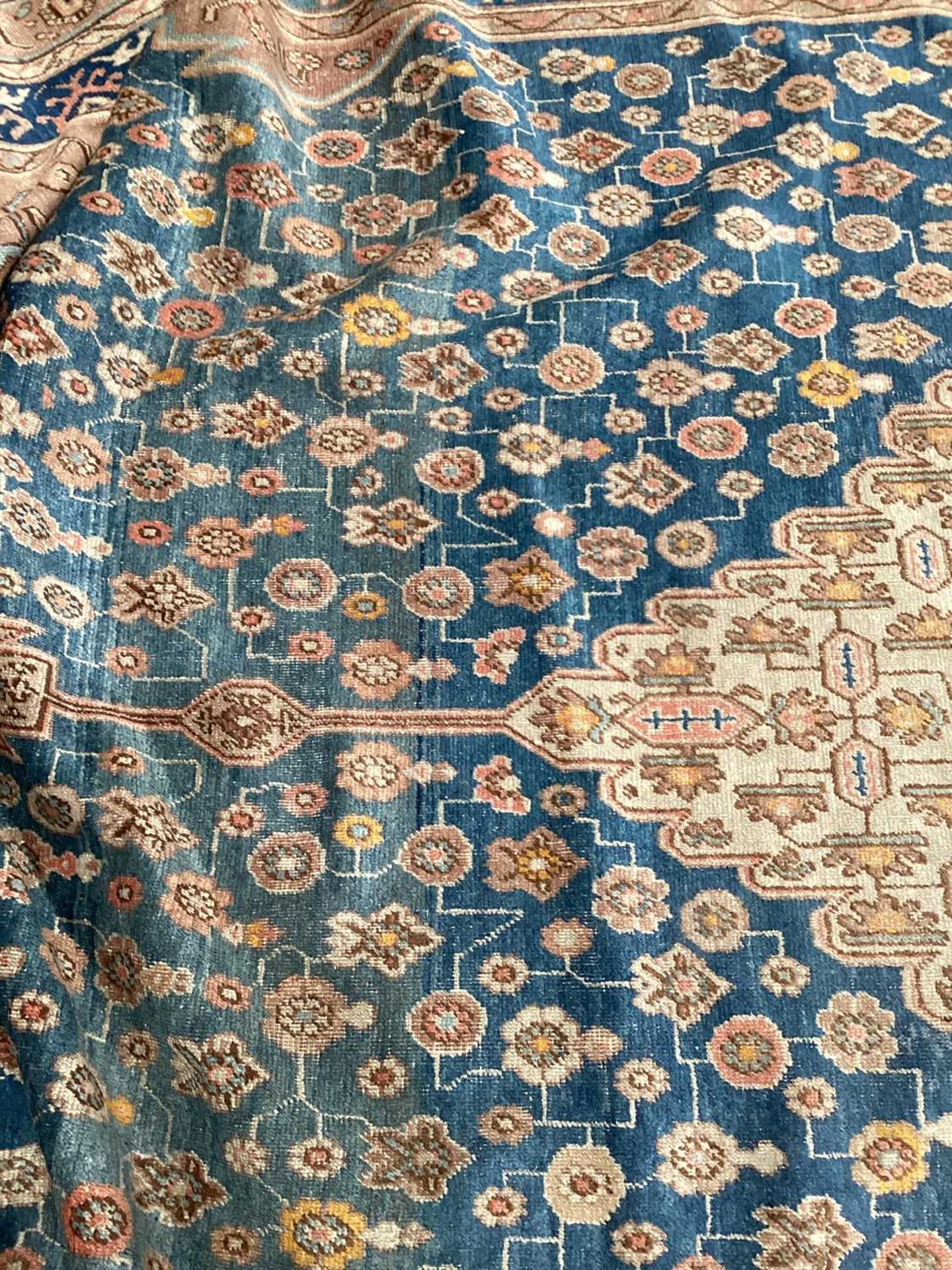 A large blue ground "old country house" Fereghan carpet with a central diamond on a field of - Image 17 of 19