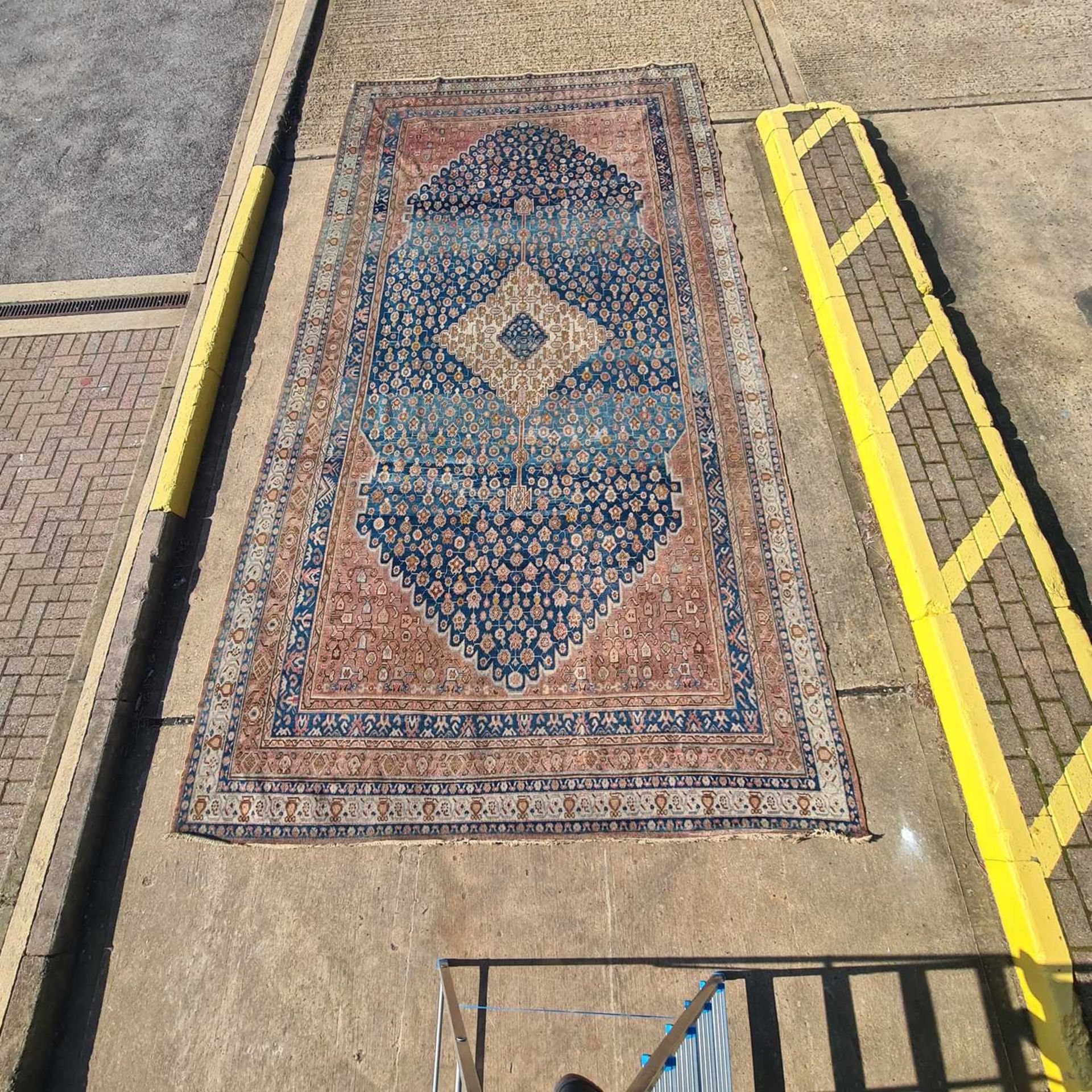 A large blue ground "old country house" Fereghan carpet with a central diamond on a field of - Image 2 of 19