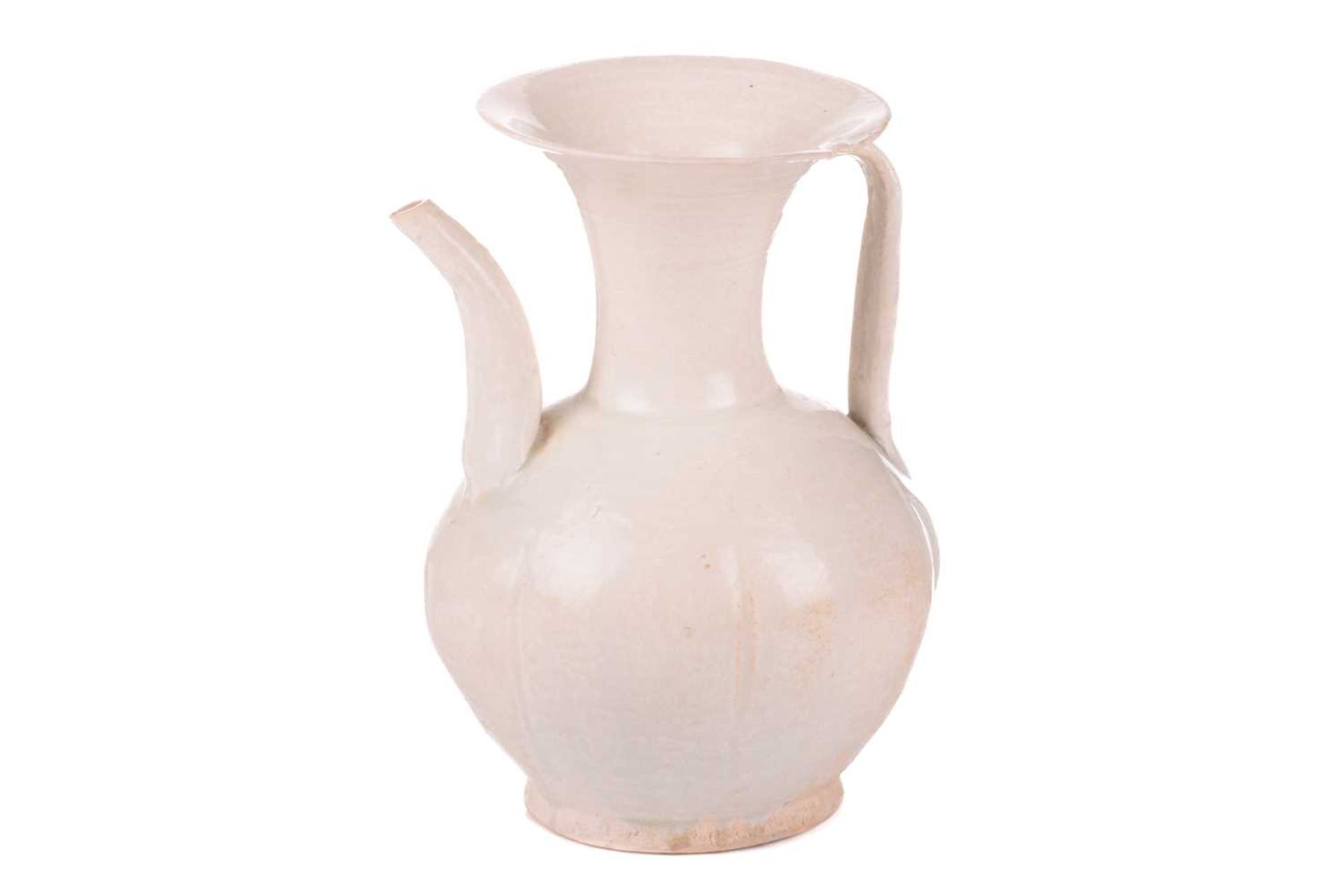 A Chinese Qinbai glazed porcelain baluster ewer, Song Dynasty of Islamic shape with flared mouth - Image 2 of 6